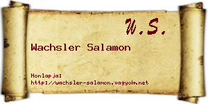 Wachsler Salamon névjegykártya